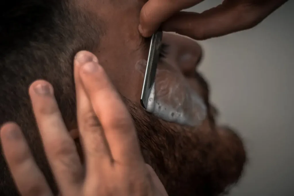 Shaving and shaping a man's beard
