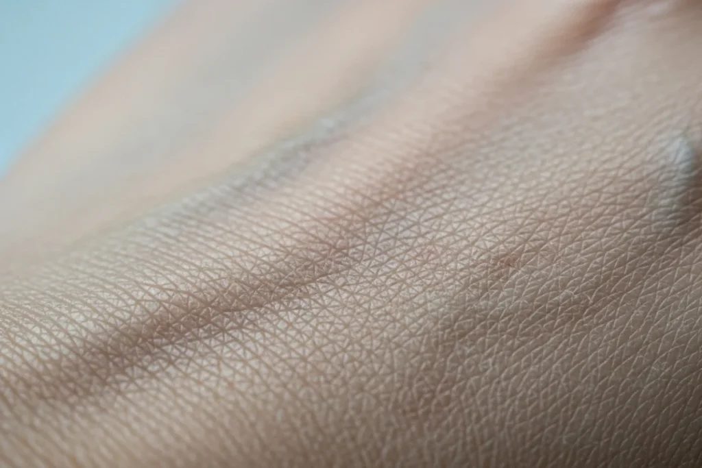 close-up of a hand with slightly dry skin