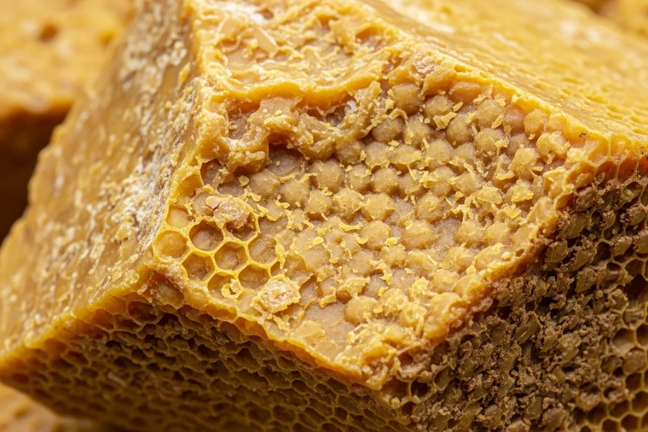 block of natural raw beeswax